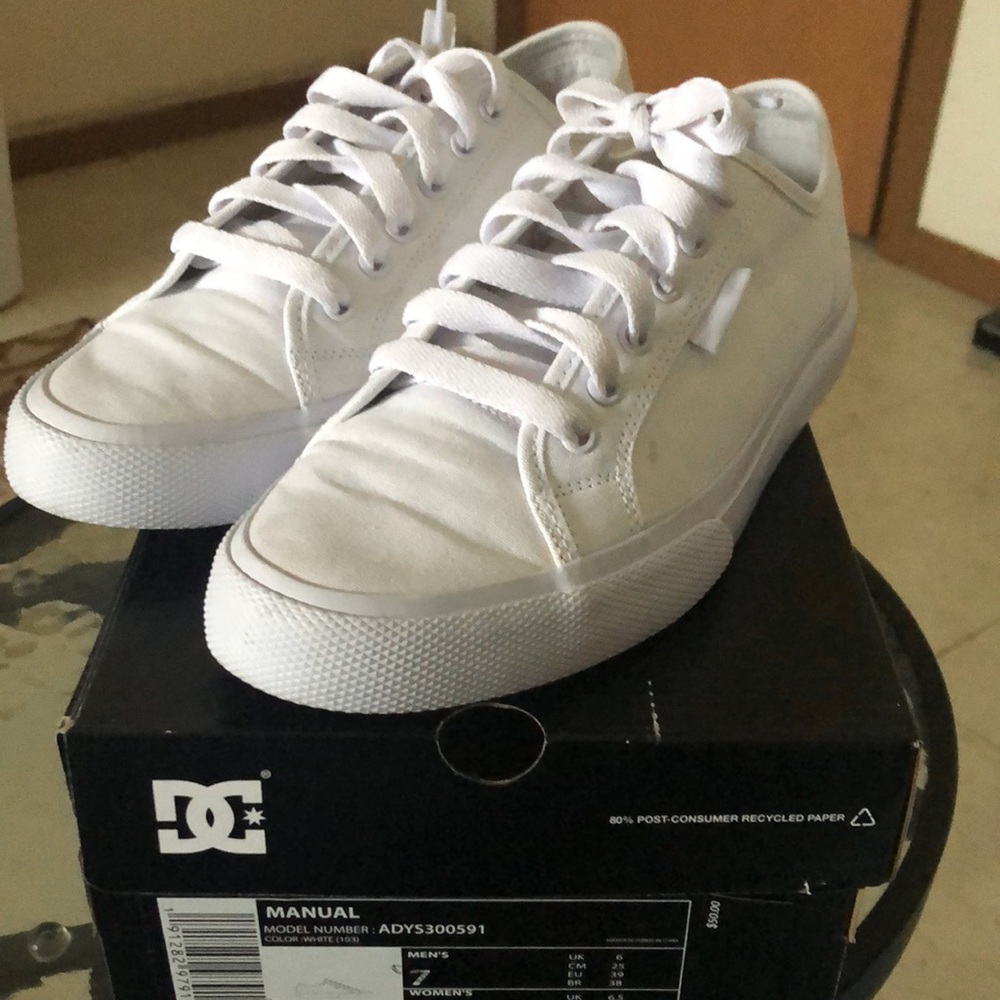 White DC Vegan tennis shoes
